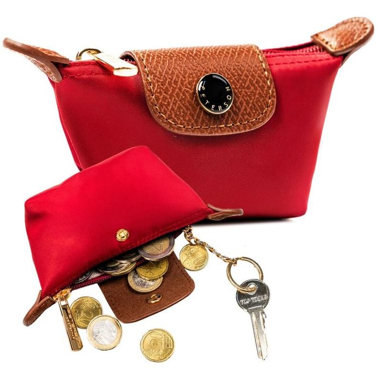 Etui na klucze, czerwone, skóra ekologiczna, Peterson