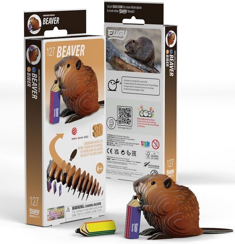 Eugy, układanka 3D, bóbr