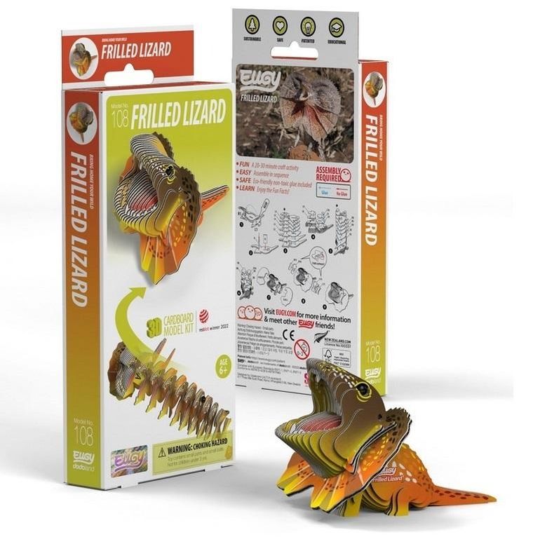 Eugy, układanka 3D, Jaszczurka Agama Kołnierzasta