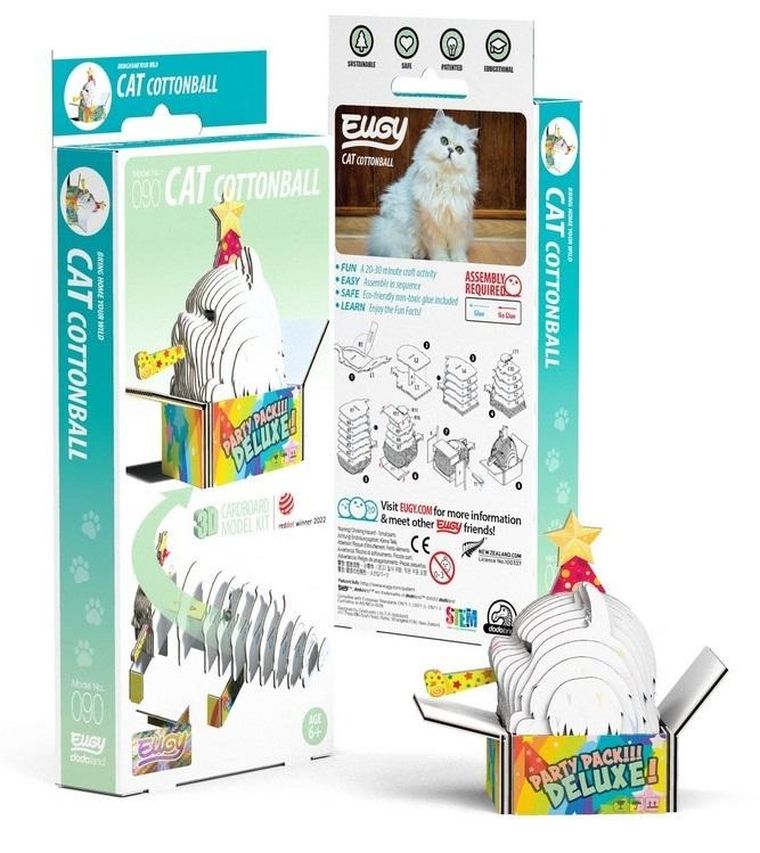 Eugy, układanka 3D, Kotek Perski Cottonball