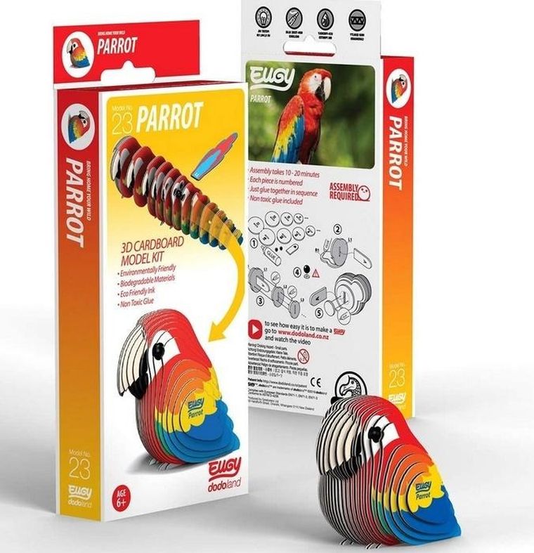 Eugy, układanka 3D, Papuga