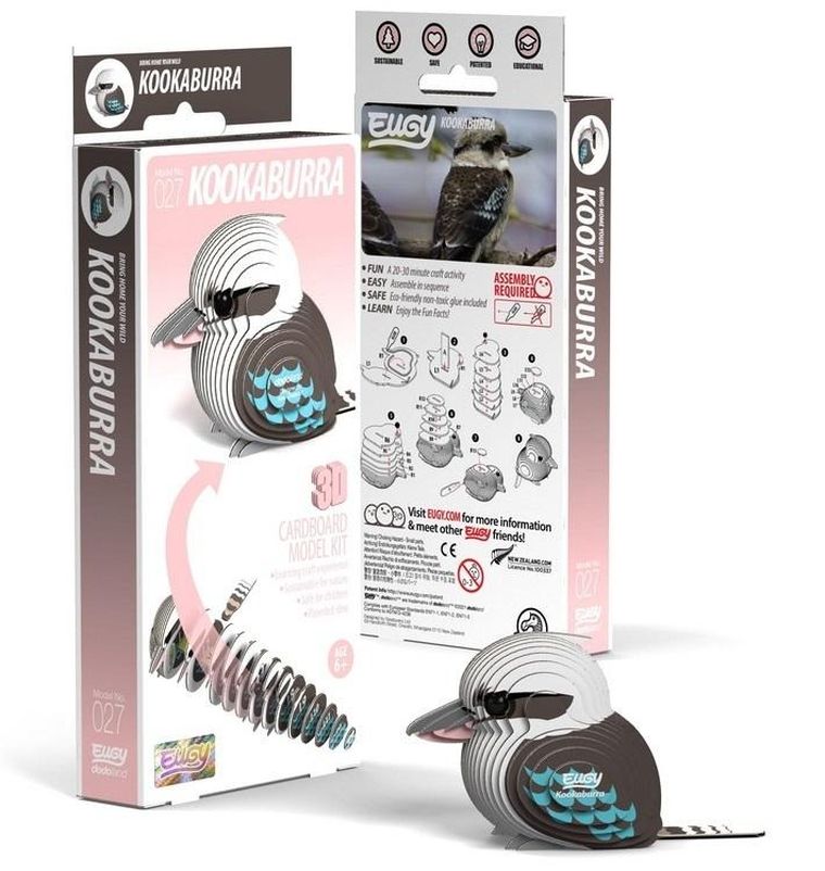 Eugy, układanka 3D, Ptak Kukabura Chichotliwa