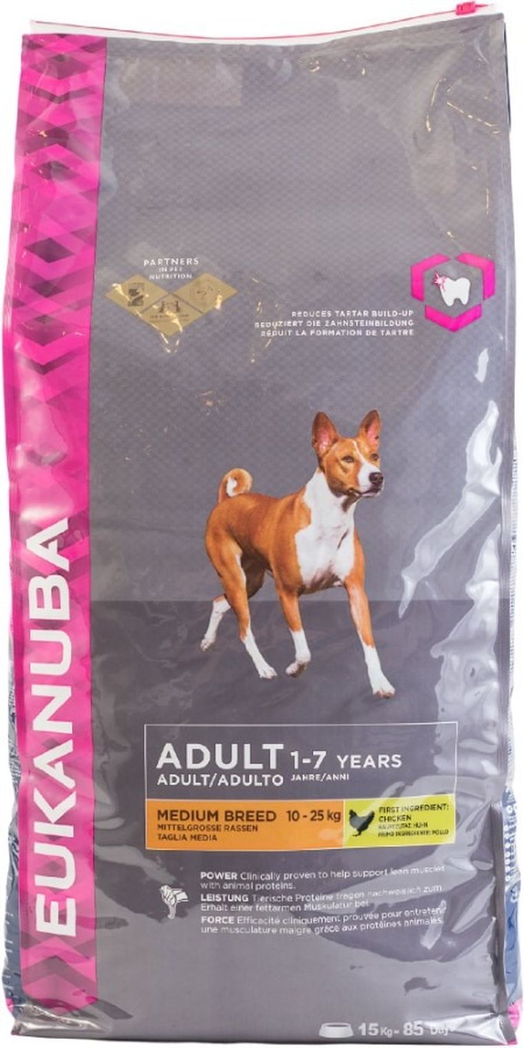 Eukanuba, Adult Medium Breeds Chicken, karma sucha dla psów, 15 kg