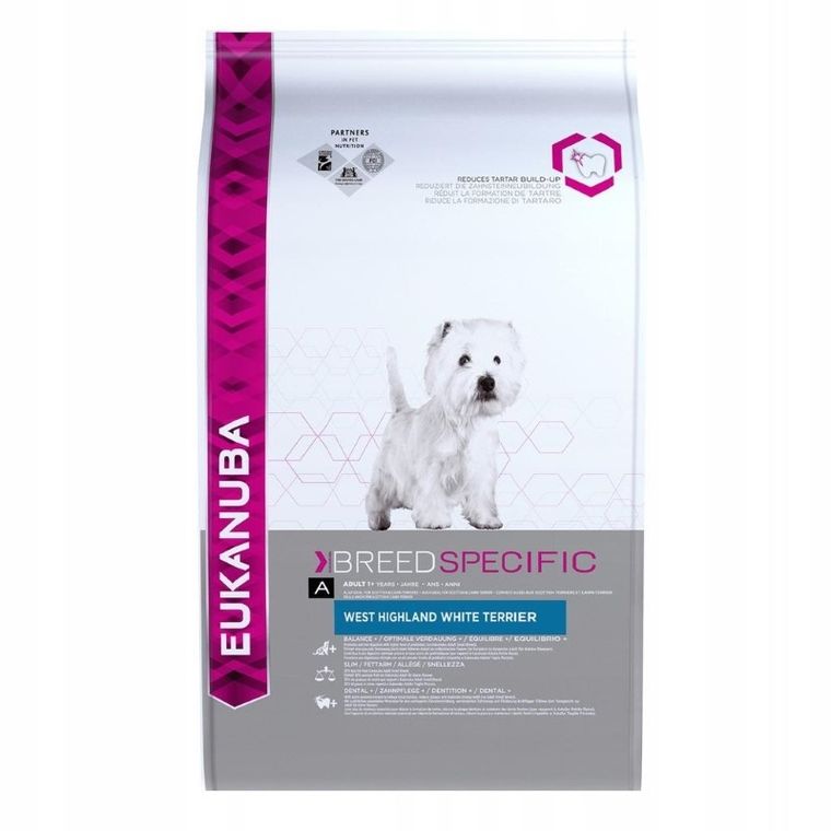 Eukanuba, Adult West Highland White Terrier, karma sucha dla psa, 2,5 kg