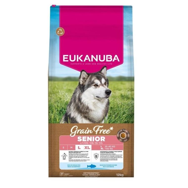Eukanuba, karma sucha, bezzbożowa, dla starszych psów, 12 kg