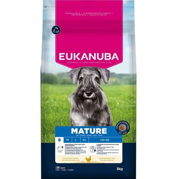 Eukanuba, Mature Small, kurczak, karma sucha dla psów, 3 kg