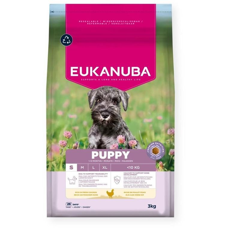 Eukanuba, Puppy Small rich in chicken, sucha karma dla psa, 3 kg