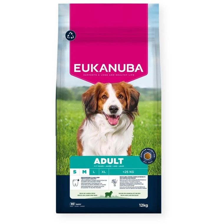 Eukanuba, Small/Medium Breed Adult Lamb & Rice, karma sucha dla psa, 12 kg