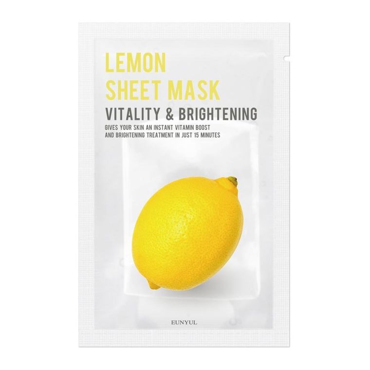 Eunyul, Lemon Sheet Mask, rozjaśniająca maseczka w płachcie z cytryną, 22ml