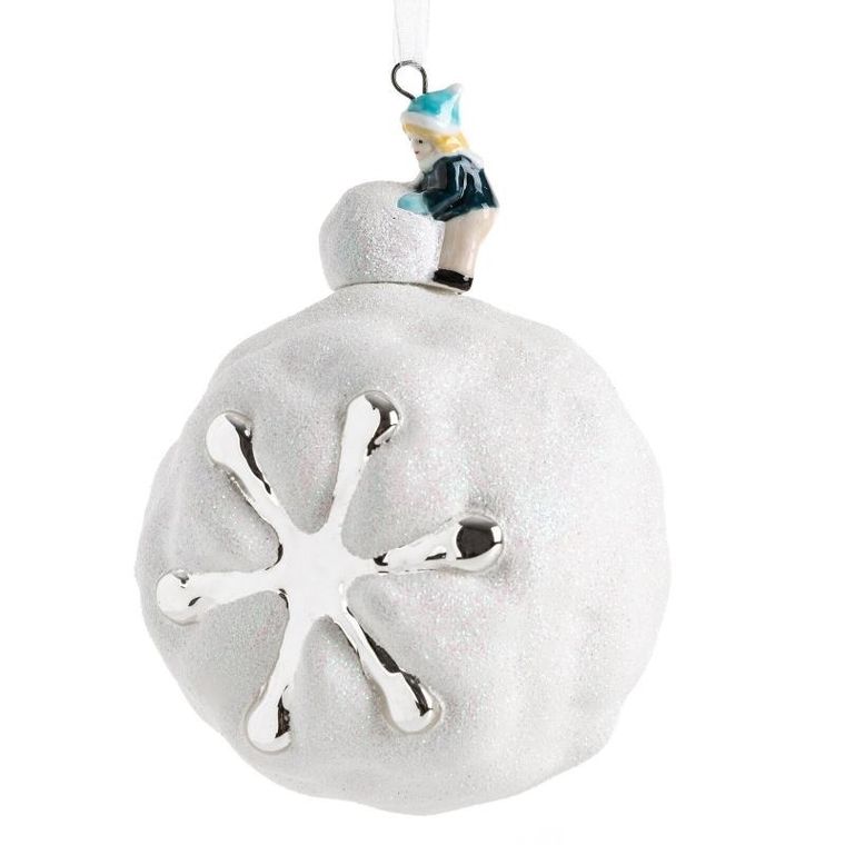 Eurofirany, bombka choinkowa szklana, biały