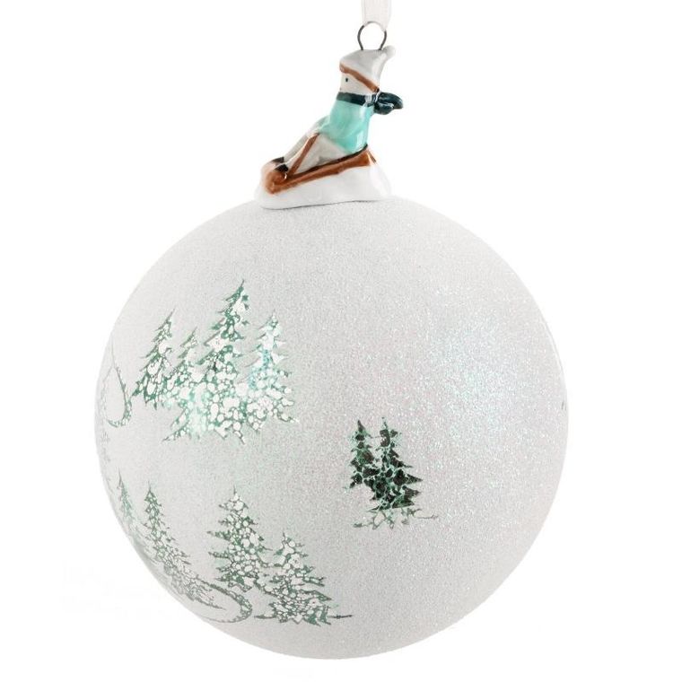 Eurofirany, bombka choinkowa szklana, biały