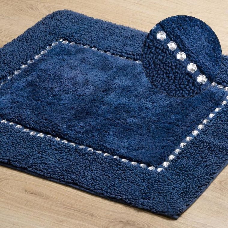 Eurofirany, dywanik łazienkowy chic, 60-90 cm, granatowy