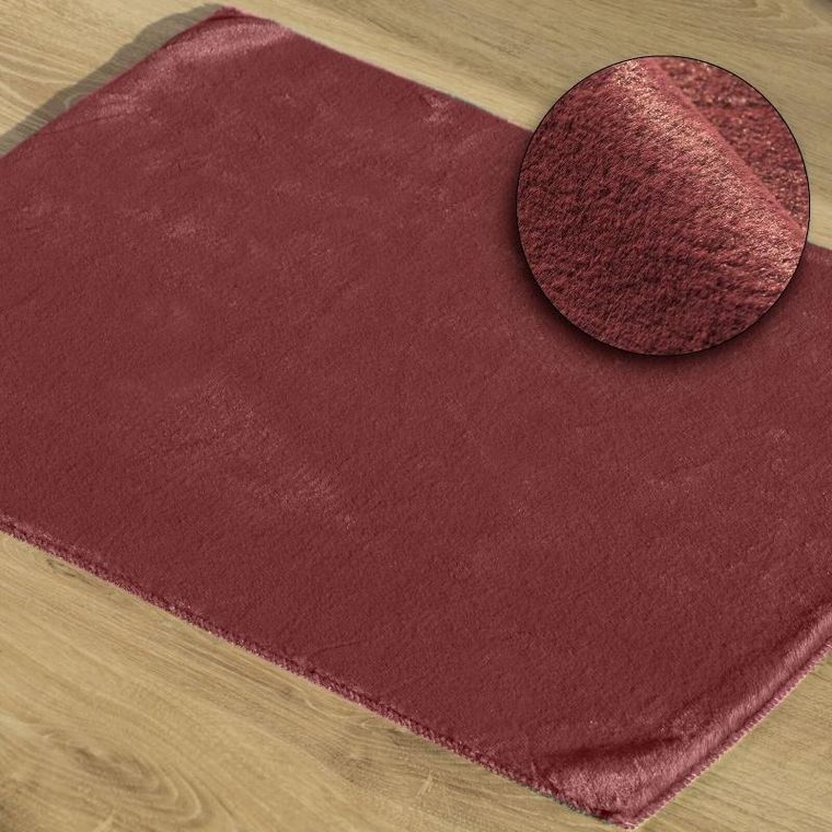 Eurofirany, dywanik łazienkowy, Emilio, 50-70 cm, bordowy