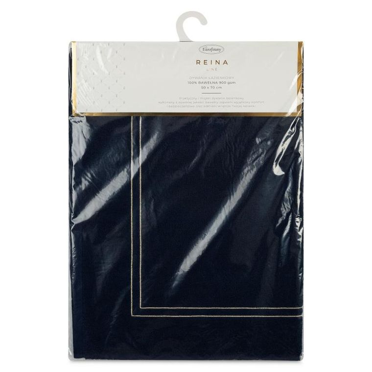 Eurofirany, dywanik łazienkowy Olivia, 50-70 cm, granatowy