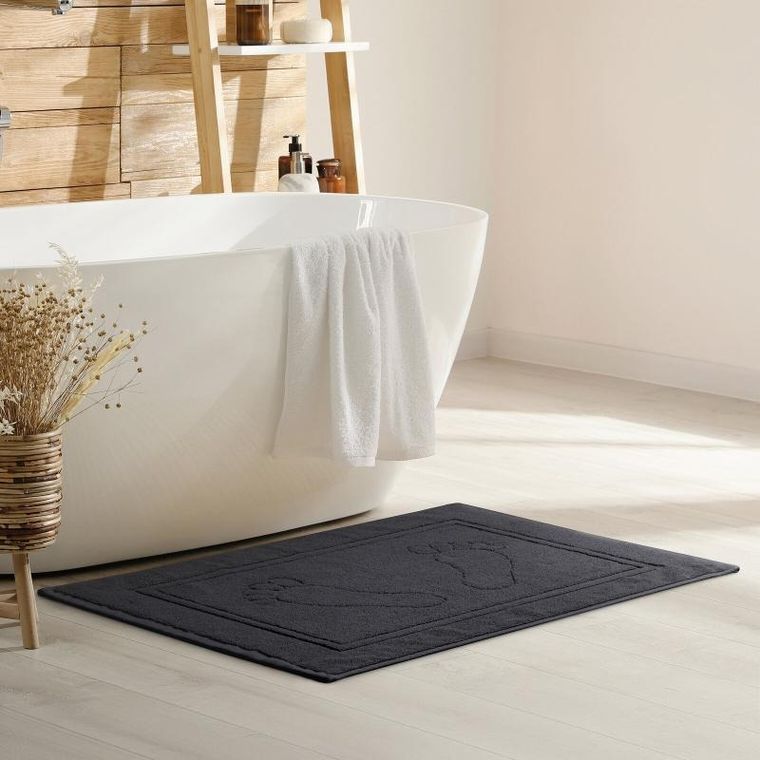 Eurofirany, dywanik łazienkowy, Sammy, 50-70 cm, czarny