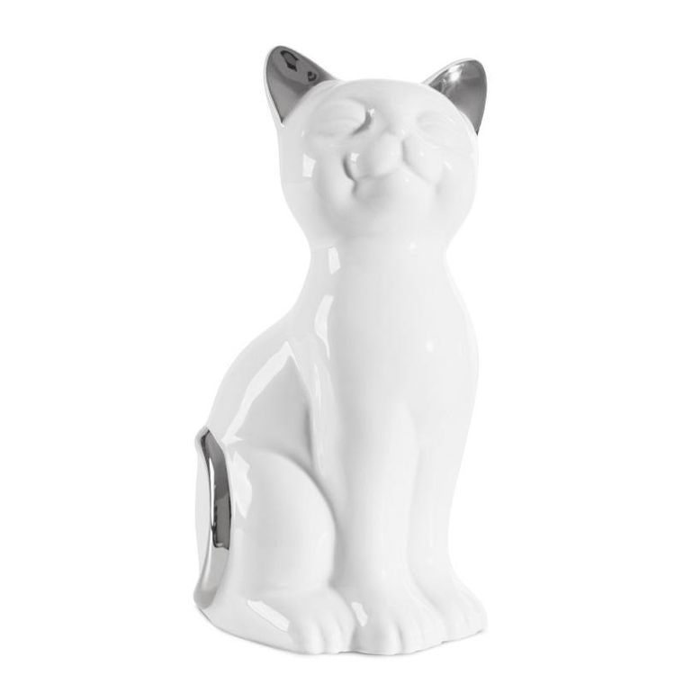 Eurofirany, figurka dekoracyjna, Cat, 11-9-20 cm, biały