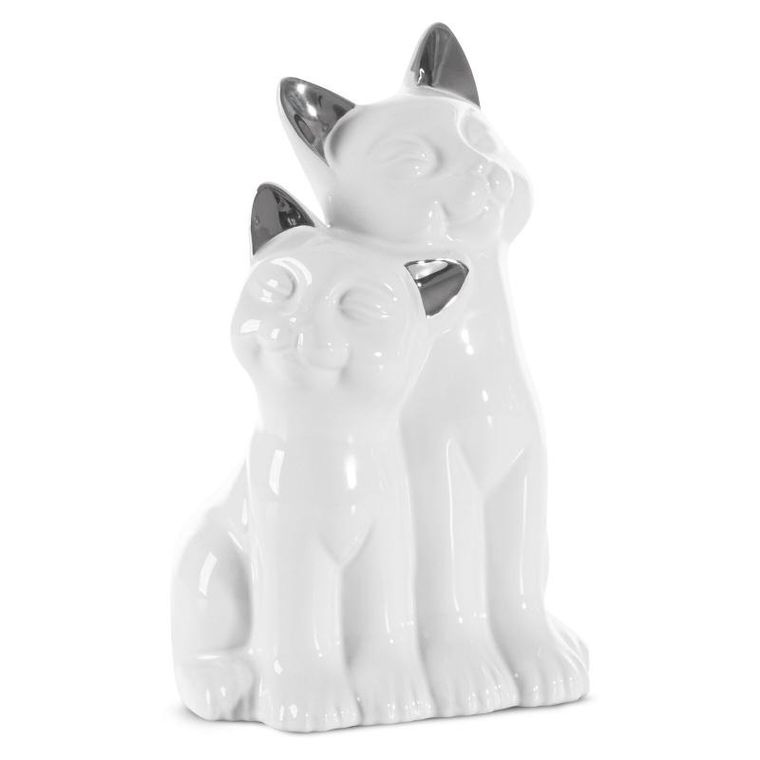 Eurofirany, figurka dekoracyjna, Cat, 14-12-22 cm, biały