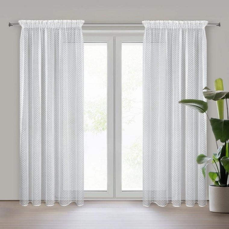 Eurofirany, firana gotowa, Alaya, na taśmie, 140-270 cm, biały