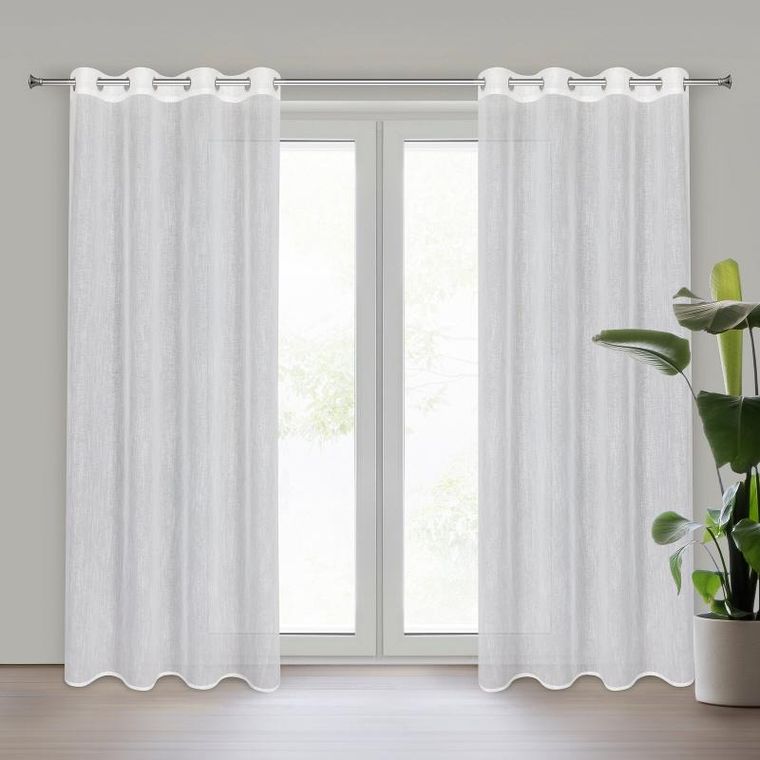 Eurofirany, firana gotowa Amira, 140-250 cm, biały