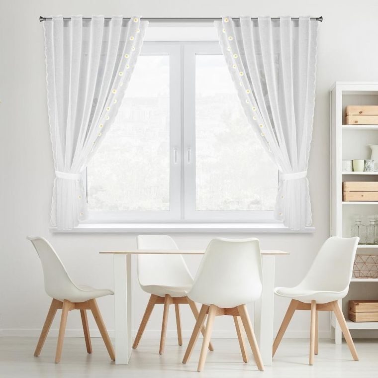 Eurofirany, firana gotowa, Bellis, na taśmie, 140-180 cm, biały