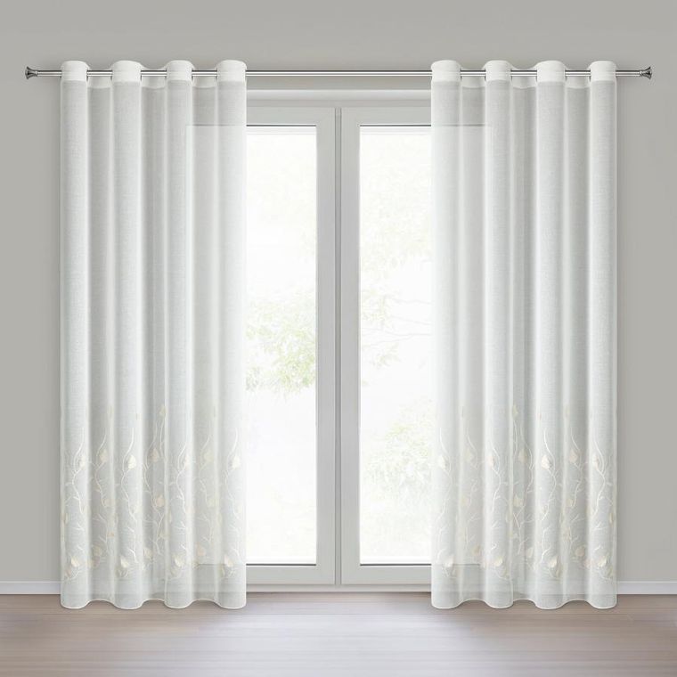 Eurofirany, firana gotowa, Broklyn, 140-250 cm, biały