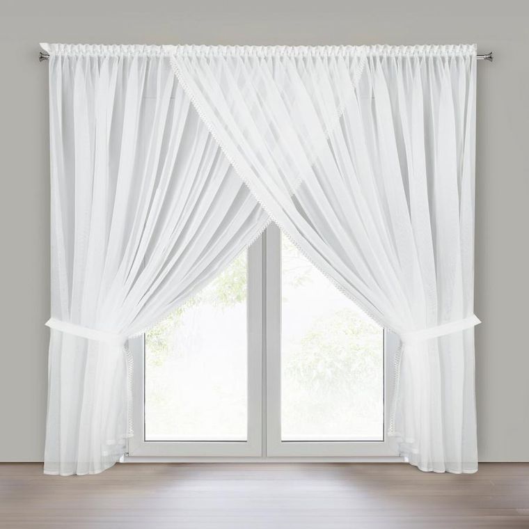 Eurofirany, firana gotowa, Caroline, na taśmie, 400-250 cm, biały