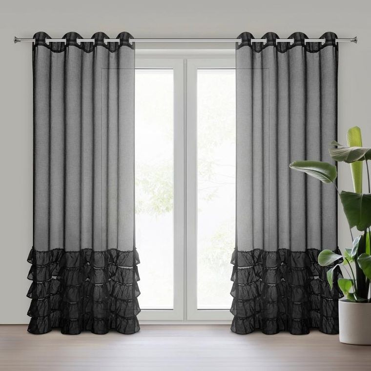 Eurofirany, firana gotowa, Dani, 140-250 cm, czarny