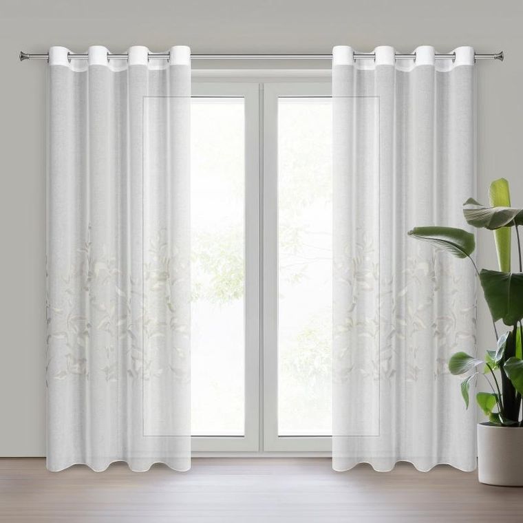 Eurofirany, firana gotowa, Estella, 140-250 cm, biały