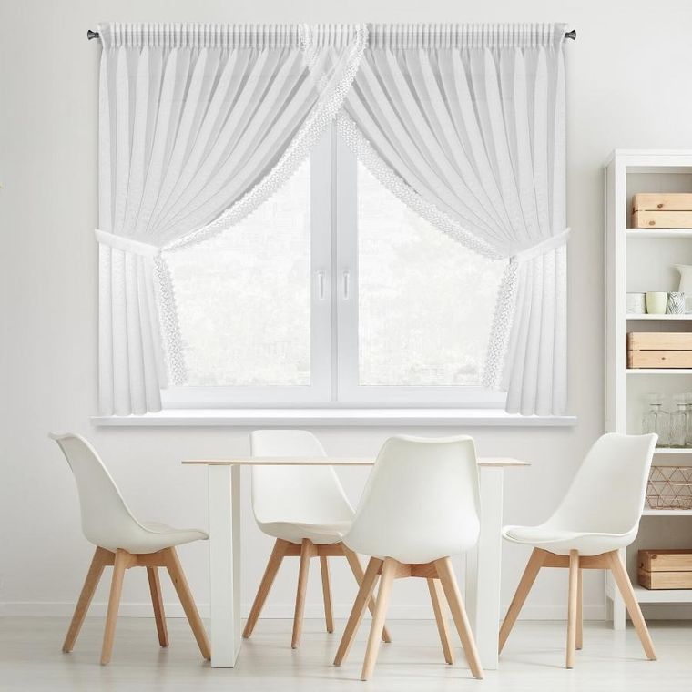 Eurofirany, firana gotowa, Hestia, na taśmie, 400-160 cm, biały