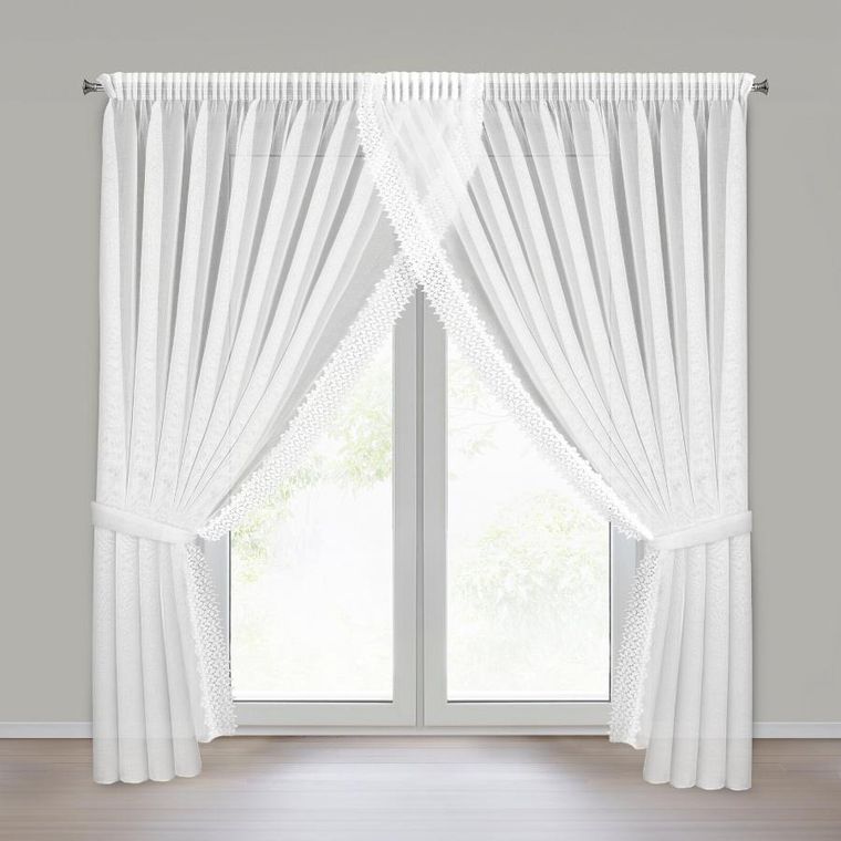 Eurofirany, firana gotowa, Hestia, na taśmie, 400-250 cm, biały