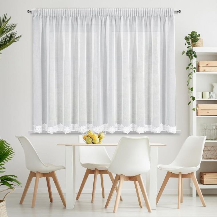 Eurofirany, firana gotowa, Kaja, na taśmie, 350-155 cm, biały