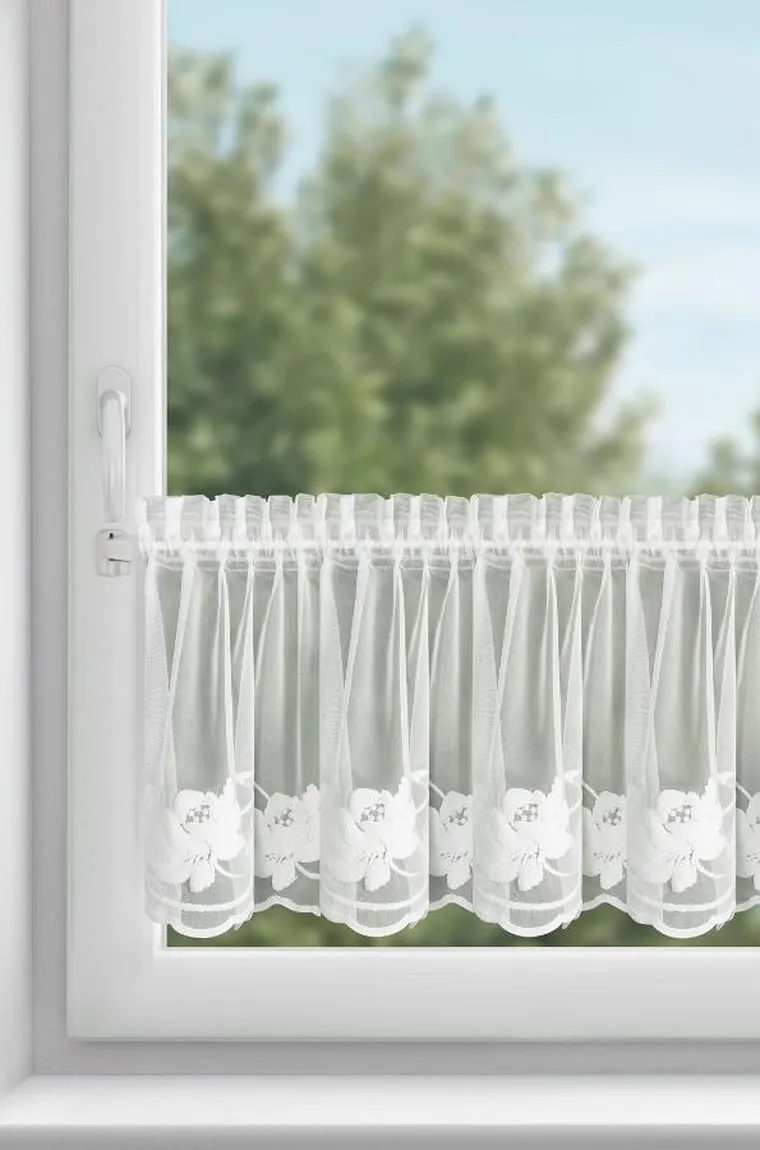 Eurofirany, firana gotowa, Leti, na taśmie, 150-40 cm, biały