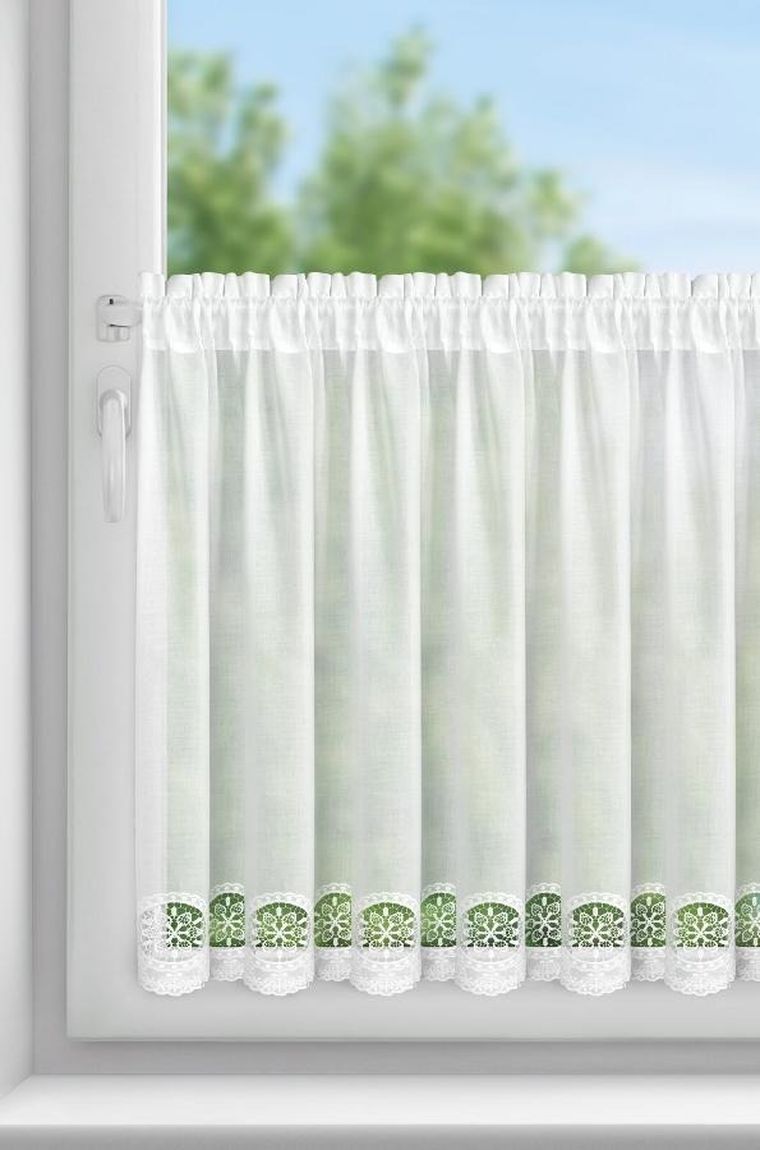 Eurofirany, firana gotowa, Lila, na taśmie, 150-70 cm, biały