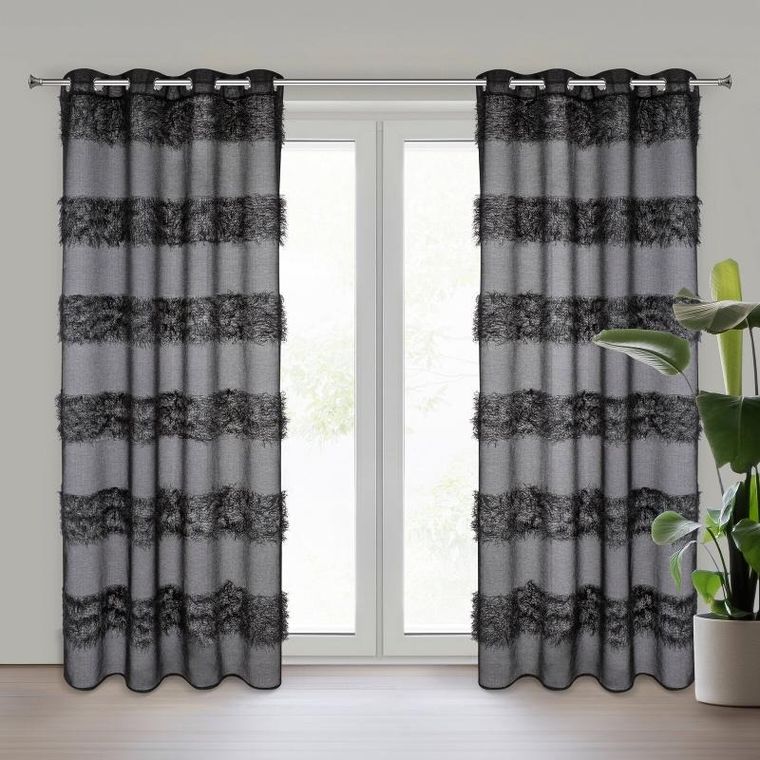 Eurofirany, firana gotowa Margaret, 140-250 cm, czarny