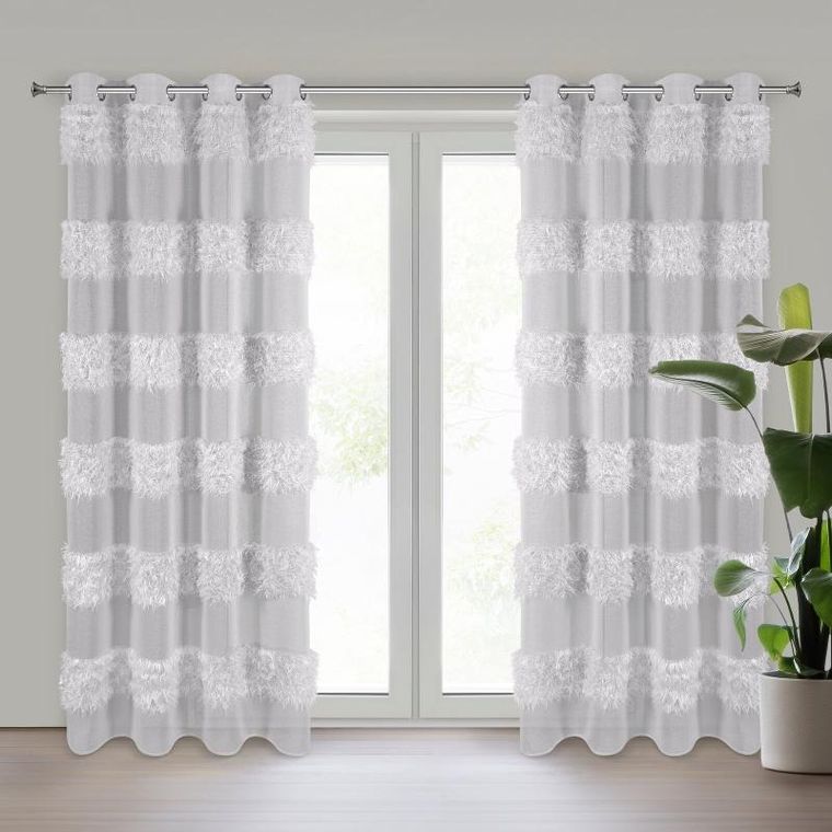 Eurofirany, firana gotowa Margaret, 140-250 cm, srebrny