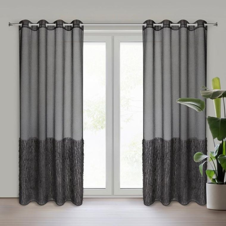 Eurofirany, firana gotowa Margaret2, 140-250 cm, czarny