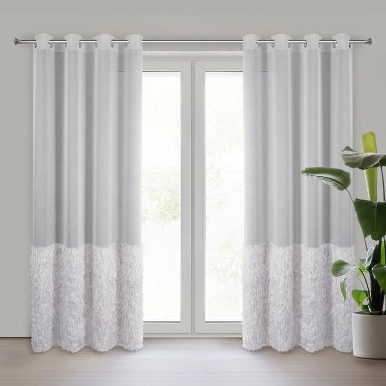 Eurofirany, firana gotowa Margaret2, 140-250 cm, srebrny