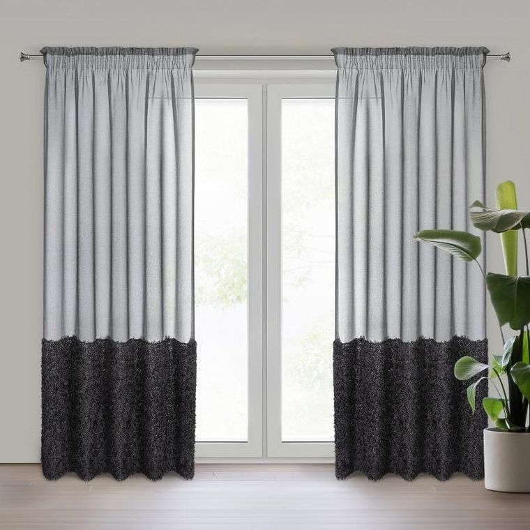 Eurofirany, firana gotowa, Marion, na taśmie, 140-270 cm, czarny