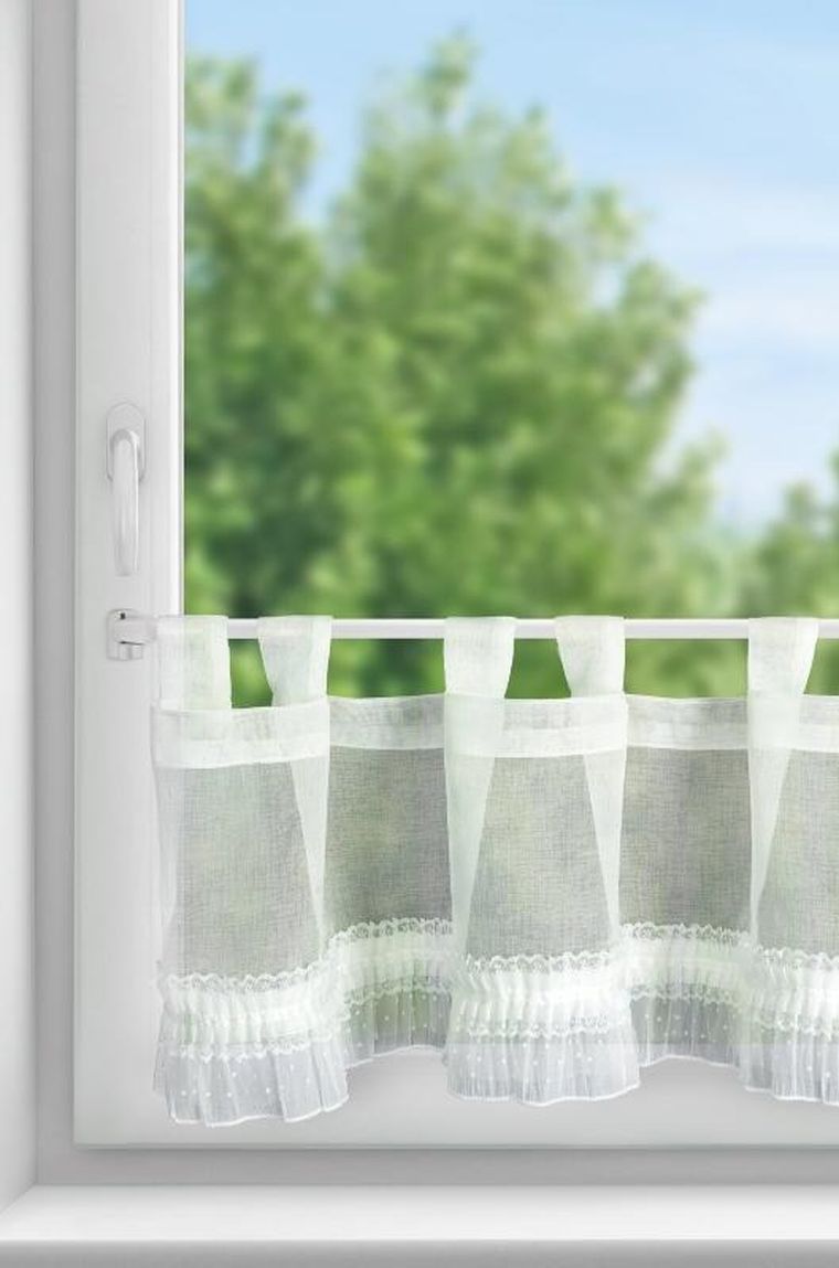 Eurofirany, firana gotowa, Mary, na szelkach, 30-150 cm, biały