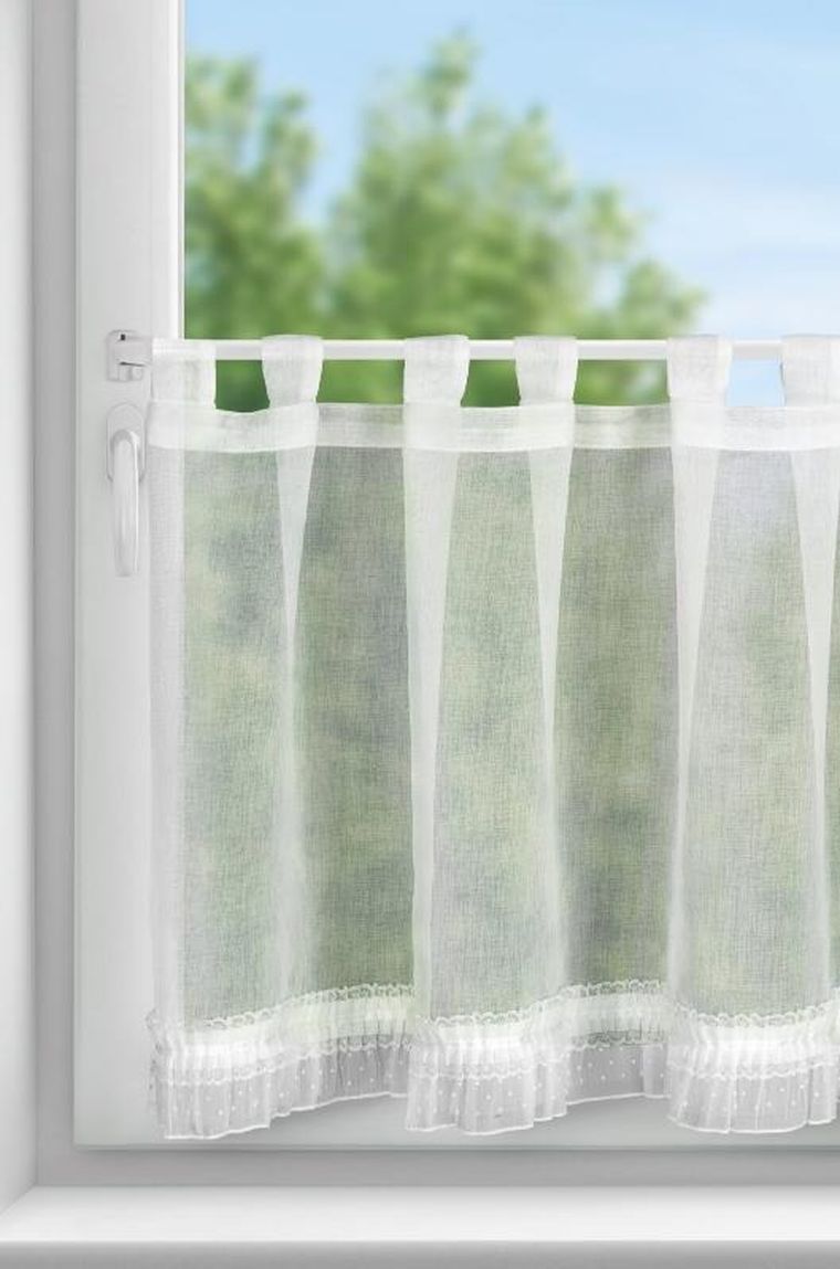 Eurofirany, firana gotowa, Mary, na szelkach, 60-150 cm, biały