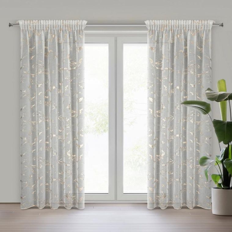 Eurofirany, firana gotowa na taśmie, Alina, 140-270 cm, biały