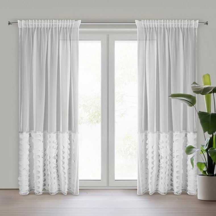 Eurofirany, firana gotowa na taśmie, Debora, 140-270 cm, biały