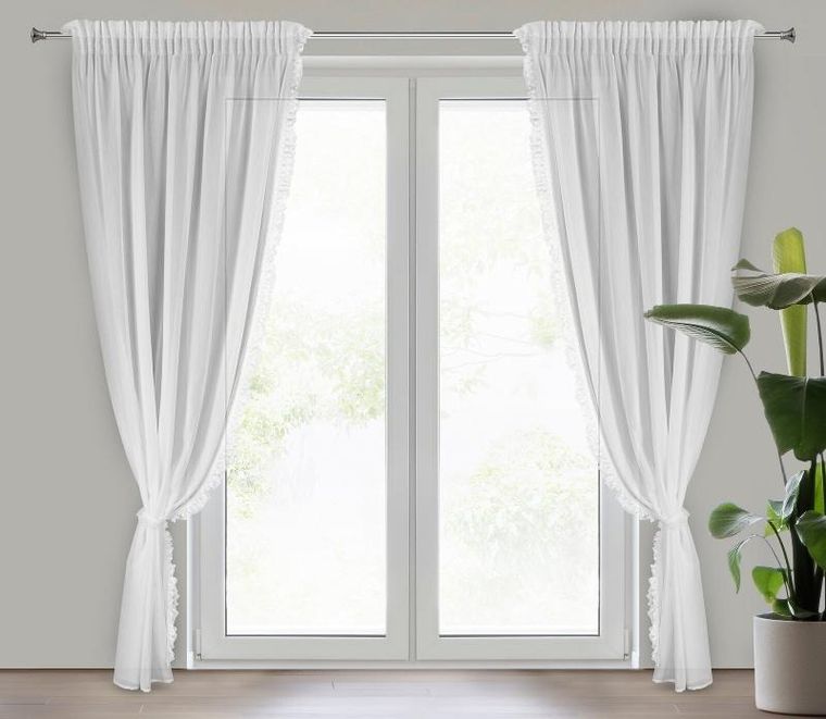 Eurofirany, firana gotowa na taśmie, Elena, biały, 140-270 cm