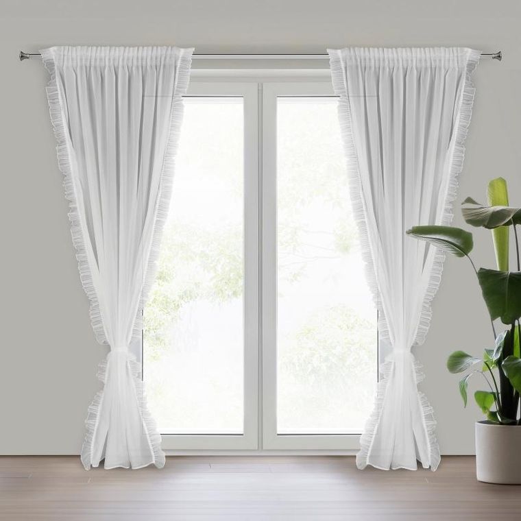 Eurofirany, firana gotowa na taśmie, Karen, 140-270 cm, biały