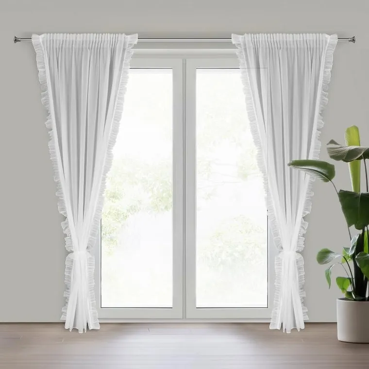 Eurofirany, firana gotowa na taśmie, Kathy, 140-270 cm, biały