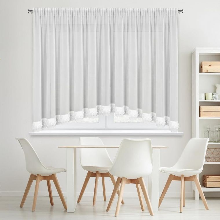 Eurofirany, firana gotowa, na taśmie, Luisa, 160-400 cm, biały