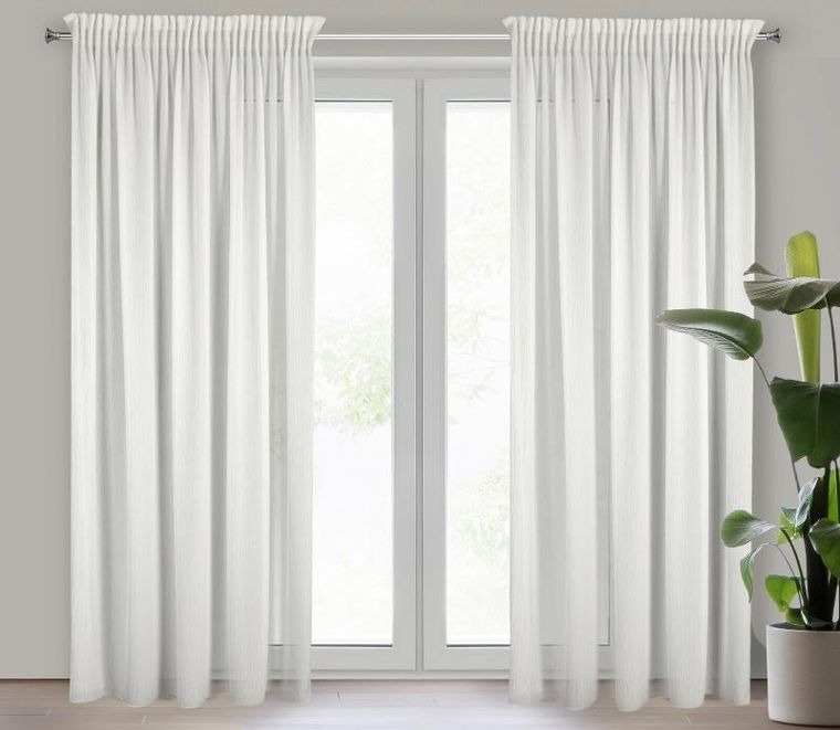 Eurofirany, firana gotowa na taśmie, Melinda, 135-270 cm, biały