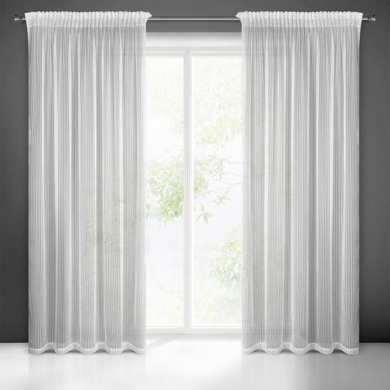 Eurofirany, firana gotowa na taśmie, Noelia, 140-270 cm, biały