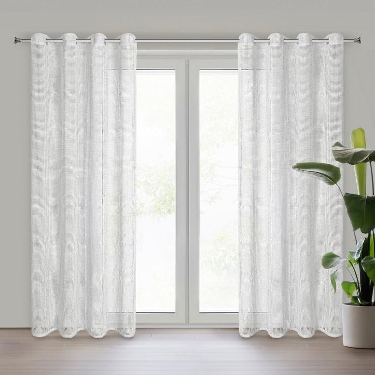 Eurofirany, firana gotowa, Neli, 140-250 cm, biały