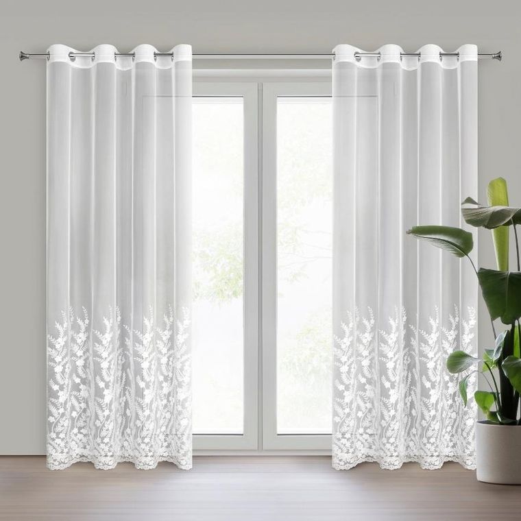 Eurofirany, firana gotowa, Talina, 140-250 cm, biały